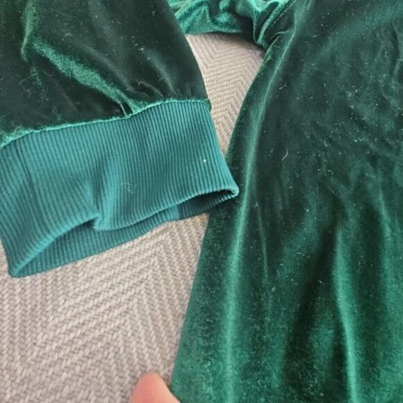 Massive Luxury Edition Velvet Hoodie Women's Size Medium Green Mob Wife Core Y2K - Picture 7 of 14